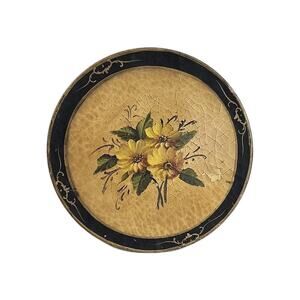 Antiqued Rustic Hand Painted Decorative Papier Mache Tray CBK Made China 13"